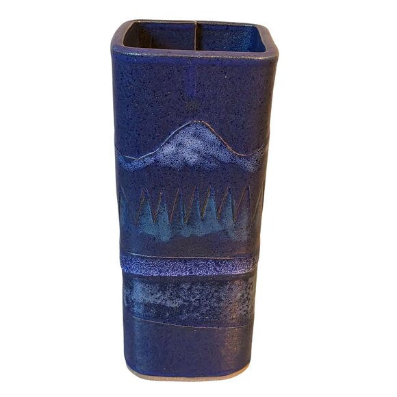 Michel McCarter Modernist Pacific Northwest Studio Pottery Purple Mountain Trees - Picture 1 of 6